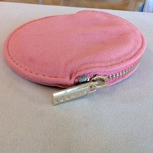 Sezane Pink Suede Coin Purse